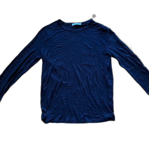 T By Alexander Wang Black Long Sleeve Pocket T-Shirt Top Mens Size Small - Picture 1 of 6